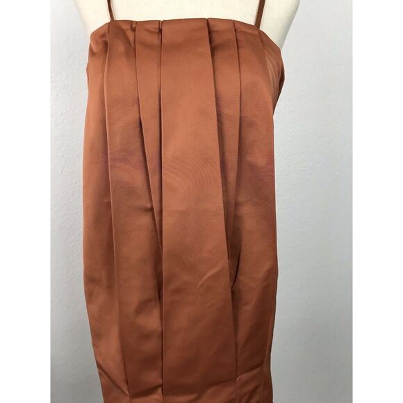 Max Azria Pleated Bodycon Tank Dress Rust - Picture 4 of 12